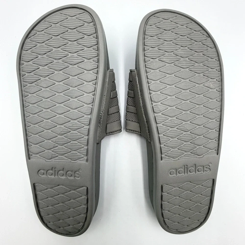 adidas Adilette Comfort Slides Men 8 Women 9 Grey ID3404 3-Stripe Sandals *NEW*